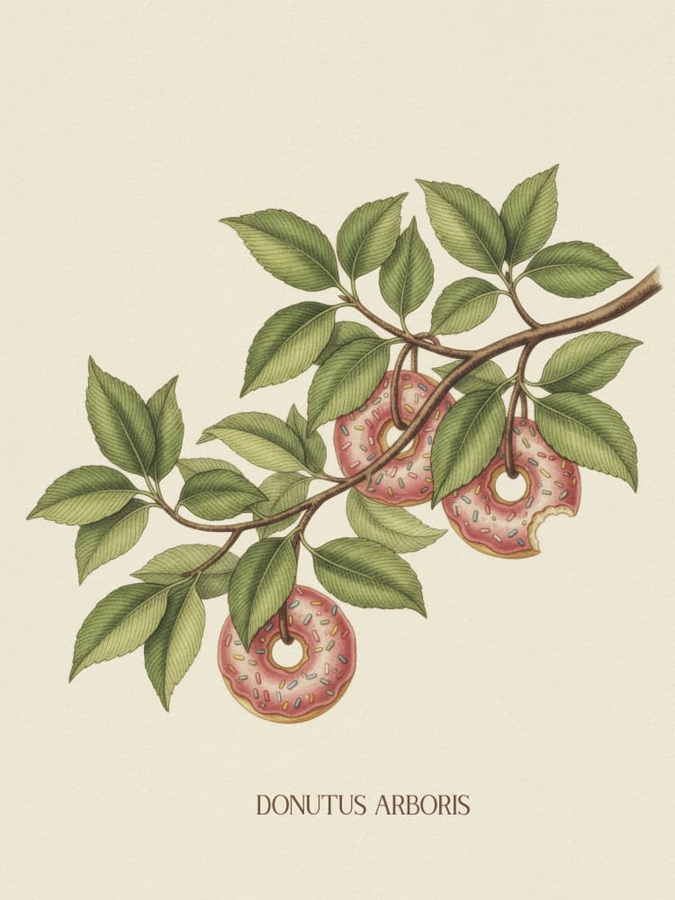 Whimsical Donut Tree by Andreas Magnusson — canvas wall art