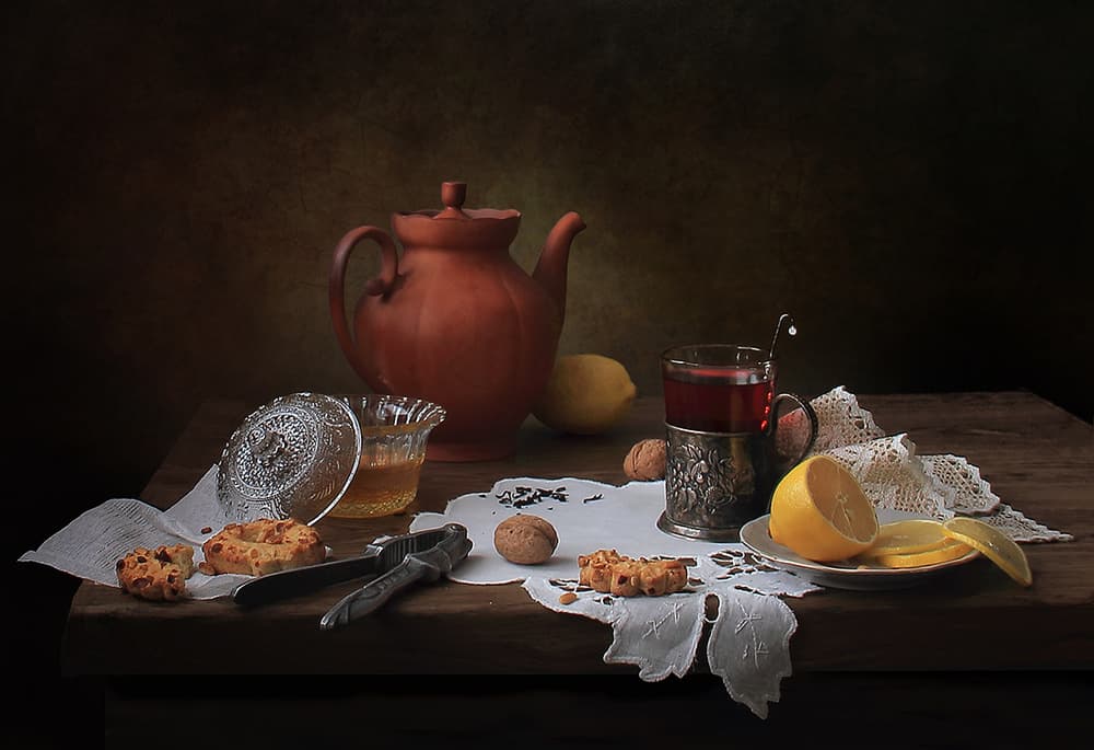 Cozy Tea Time by Tatyana Skorokhod — canvas wall art