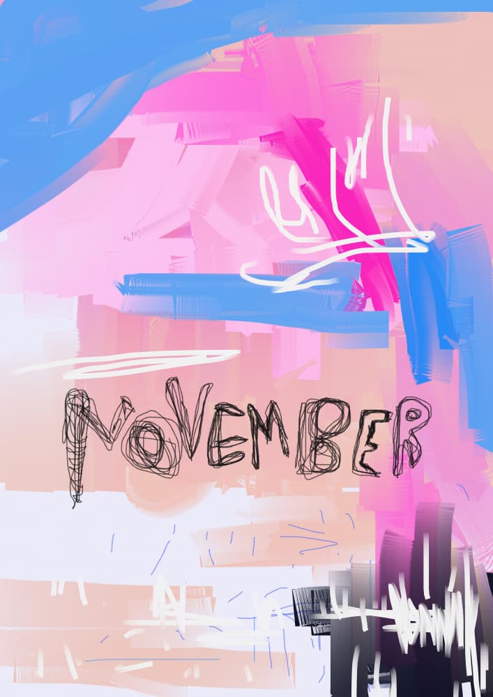 Vibrant November Abstract by Lembayung senja studio [Vintage Poster] — canvas wall art