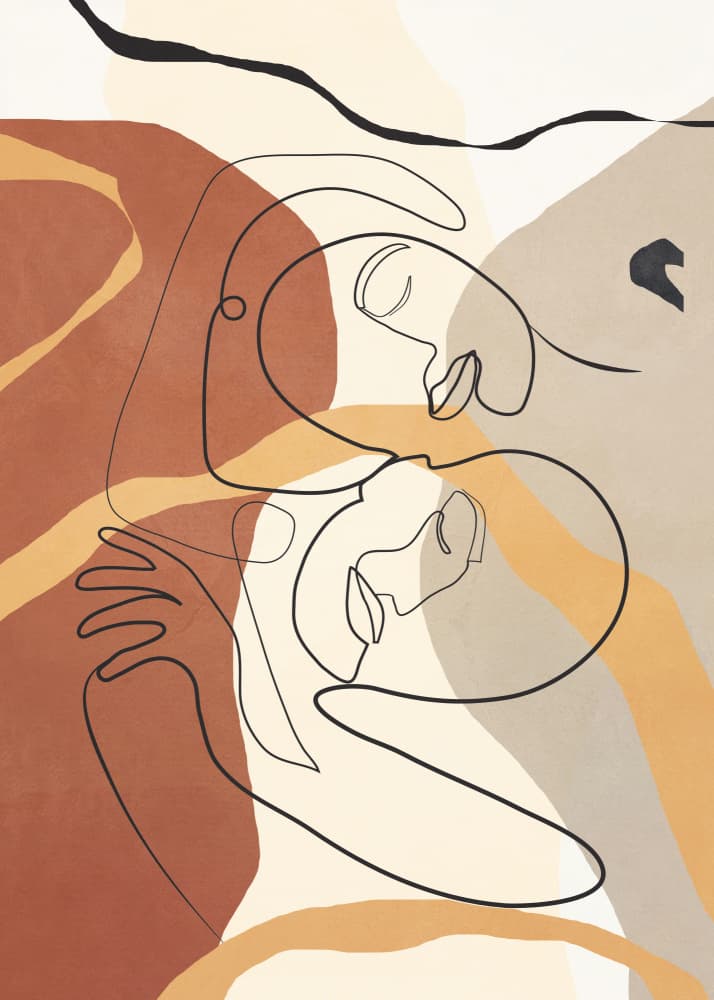 Warm Connection Lines by Nadjaa — canvas wall art
