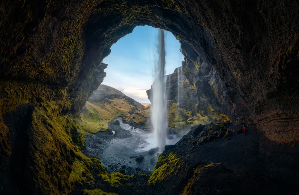 Majestic Cave Waterfall by Bartolome Lopez — canvas wall art