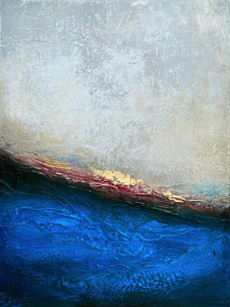 Golden Horizon Abstract by Alyson Storms — canvas wall art