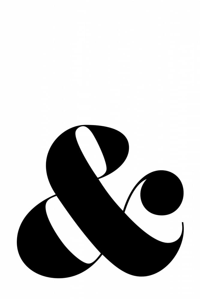 Elegant Black Ampersand by Rosana Laiz Blursbyai — canvas wall art
