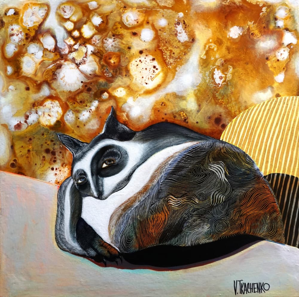 Pensive Striped Creature by Victor Tkachenko — canvas wall art