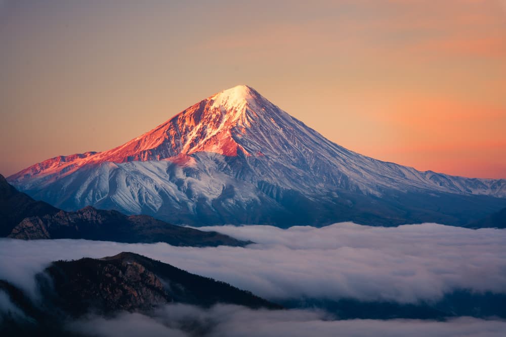 Alpenglow Mountain Vista by Ali Fallahzadeh — canvas wall art