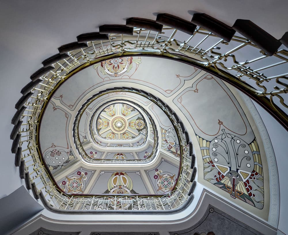 Ornate Spiral Staircase by Renate Reichert — canvas wall art