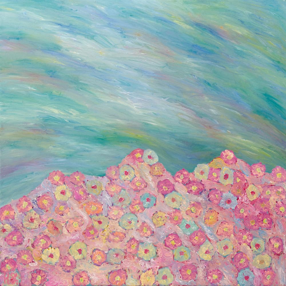 Pastel Floral Hills by Helen Joynson — canvas wall art