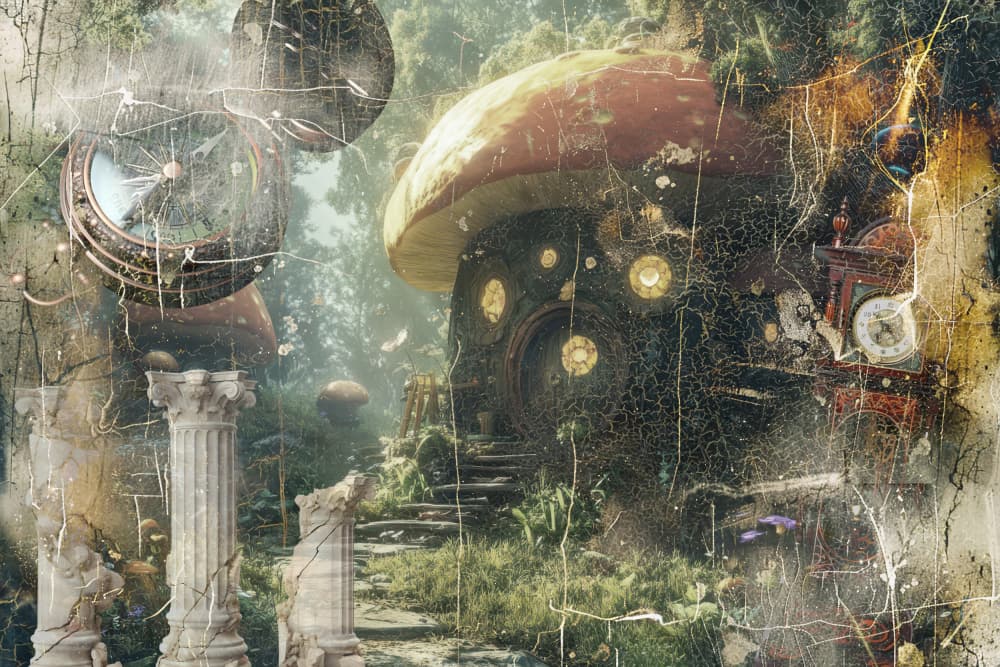 Enchanted Mushroom Dwelling by Rafal Kulik — canvas wall art