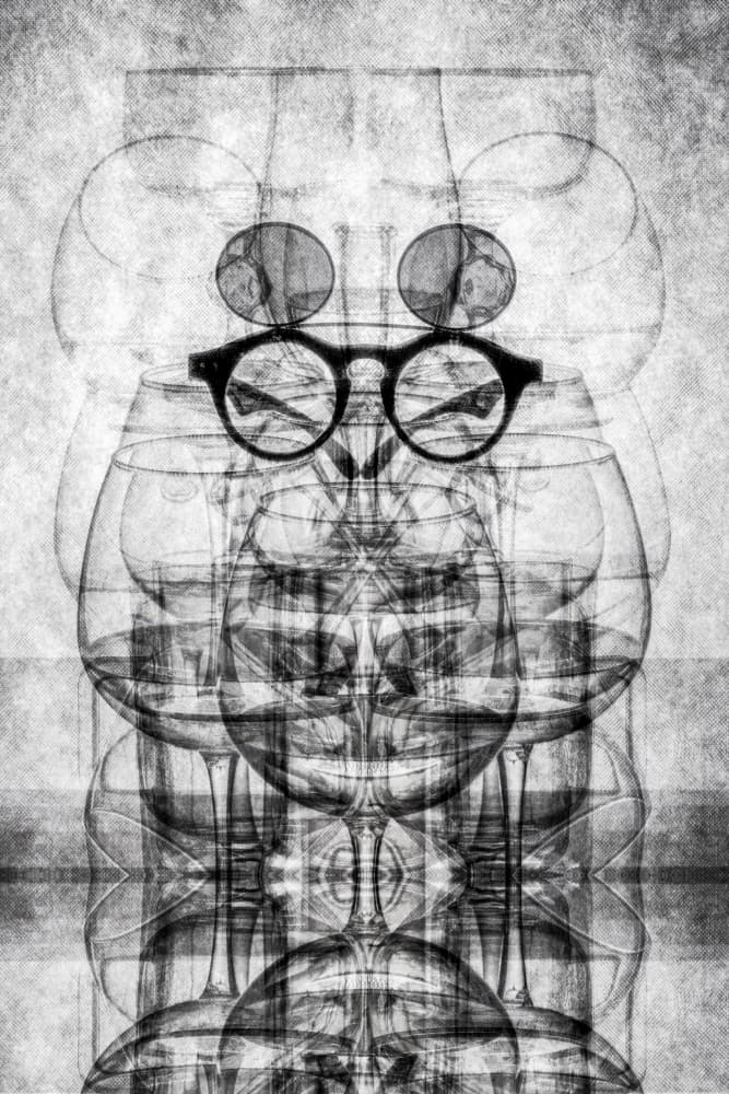 Glass Face with Spectacles by Brig Barkow — canvas wall art