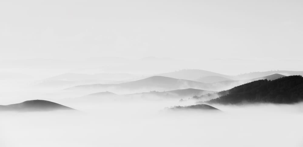 Misty Mountain Layers by Xiaoliang Guo — canvas wall art