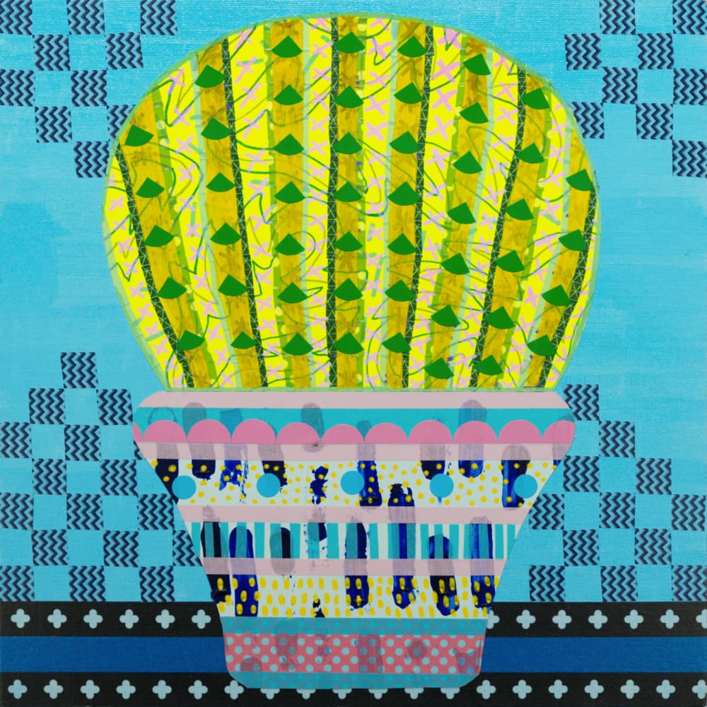 Playful Patterned Cactus by David Galan — canvas wall art