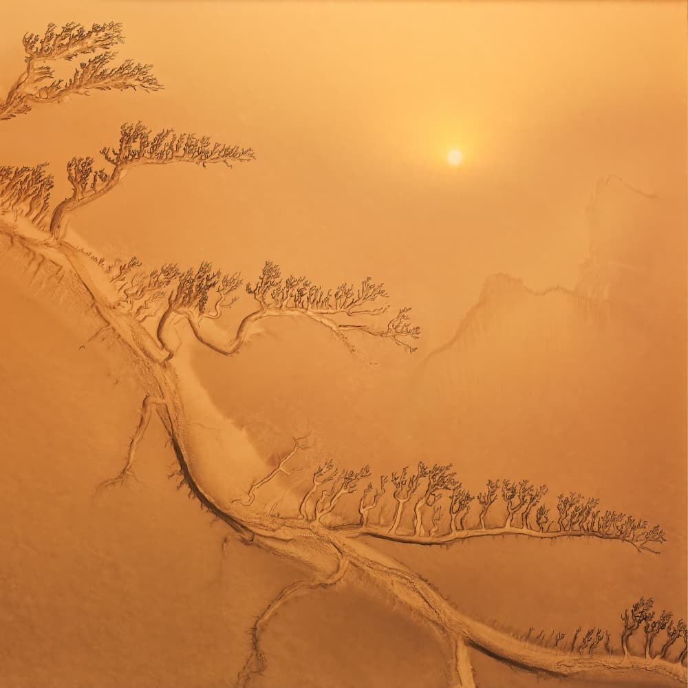 Golden Desert Patterns by Aidong Ning — canvas wall art