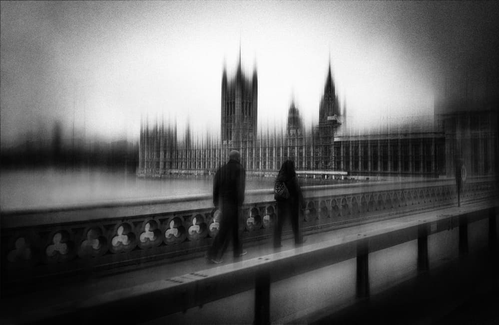 Moody London Walk by Orkidea W. — canvas wall art