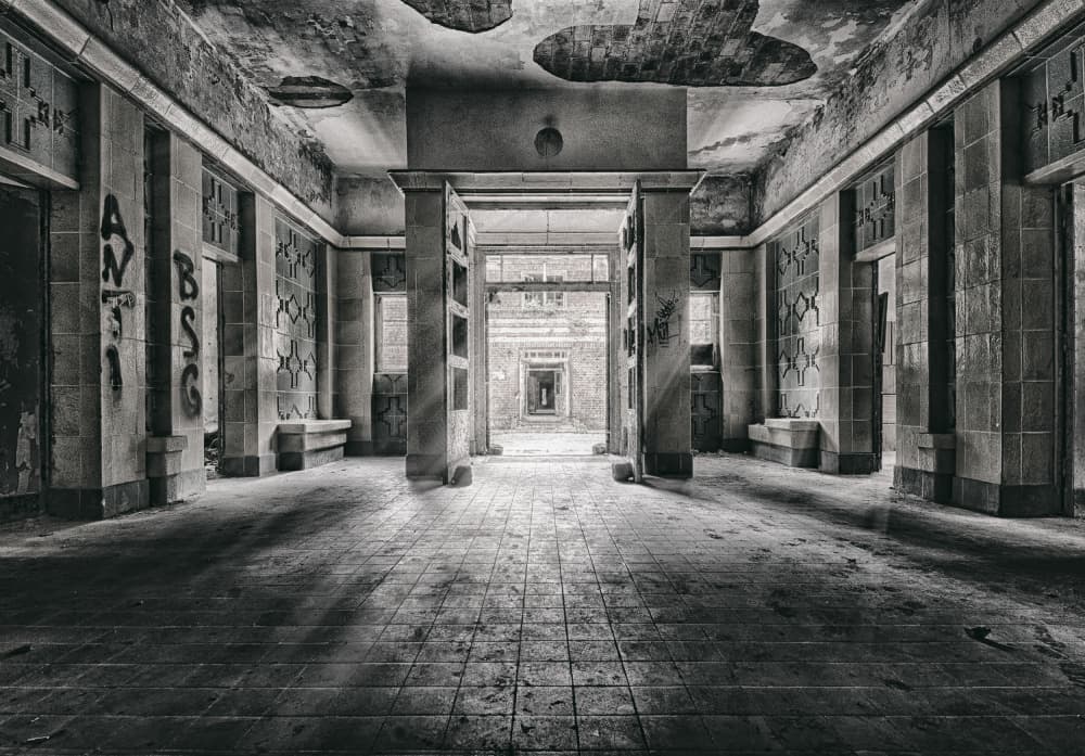 Abandoned Concrete Hallway by Rolf Lampert — canvas wall art