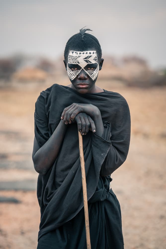 African Masked Youth by Vlad Cioplea — canvas wall art