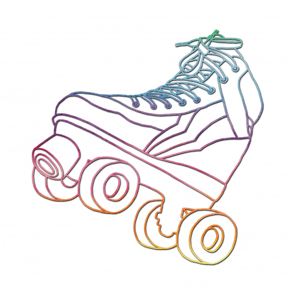 Retro Rainbow Skate by Natalie Bruns — canvas wall art
