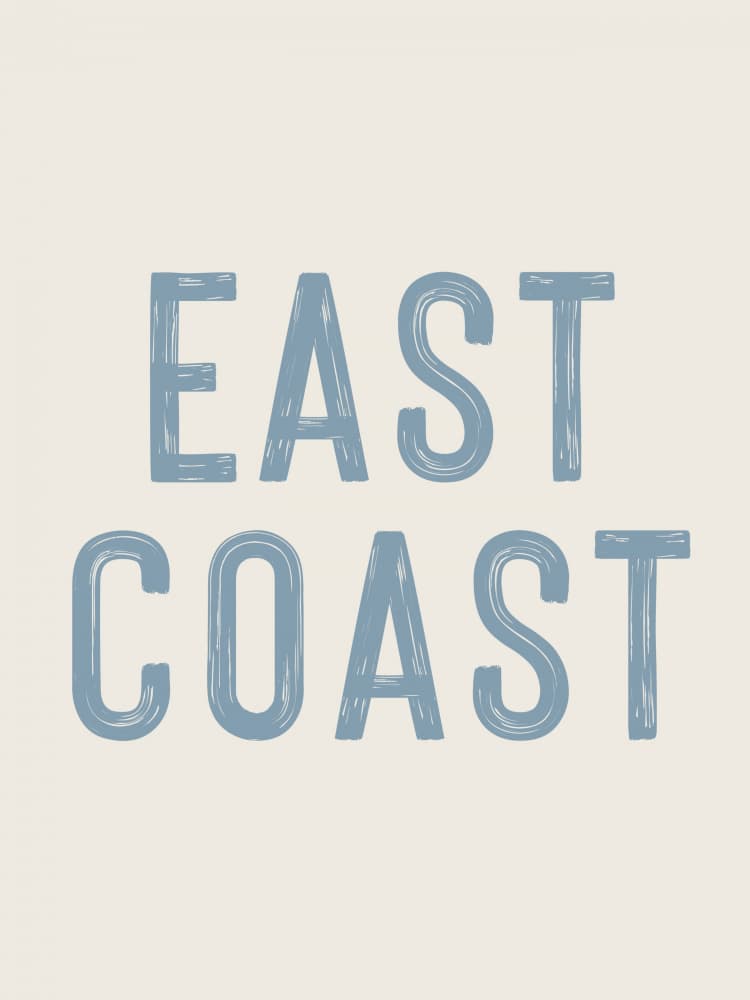 Vintage East Coast Text by Jolly and Dash — canvas wall art