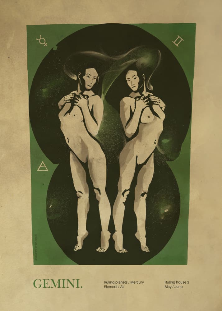Ethereal Gemini Twins by Dion Gem — canvas wall art