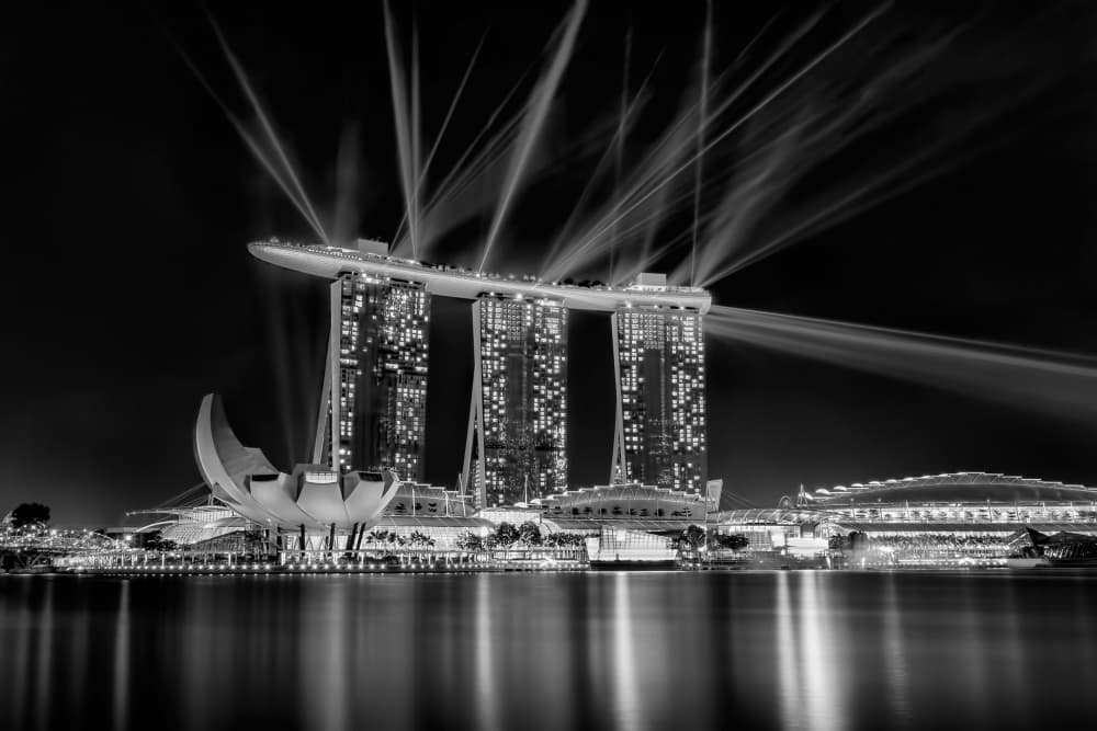 Singapore Bay Lights by Rudolf Wungkana — canvas wall art