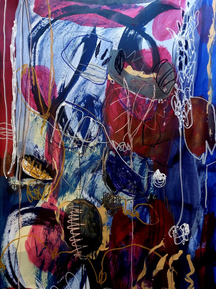 Colorful Abstract Expression by Monika Riethmueller — canvas wall art