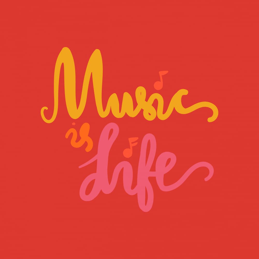 Handwritten Music Is Life by Marika Barsrsind — canvas wall art