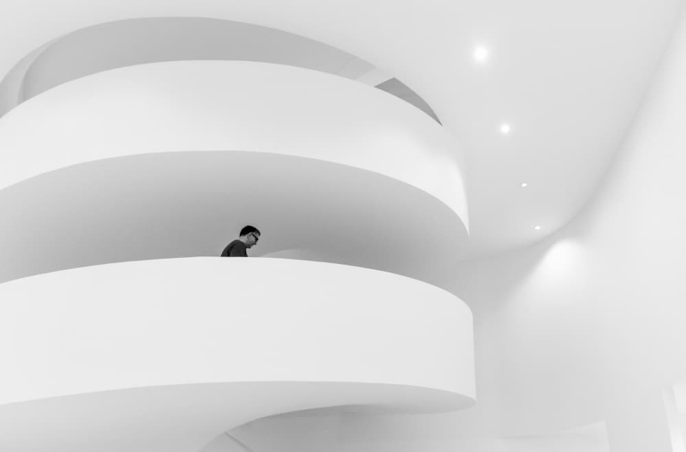 Figure in White Spiral by Kelemen Sándor — canvas wall art