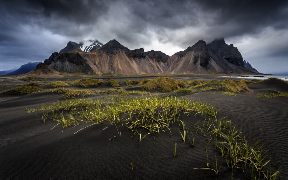 Dramatic Black Sand Mountains by Sus Bogaerts — canvas wall art