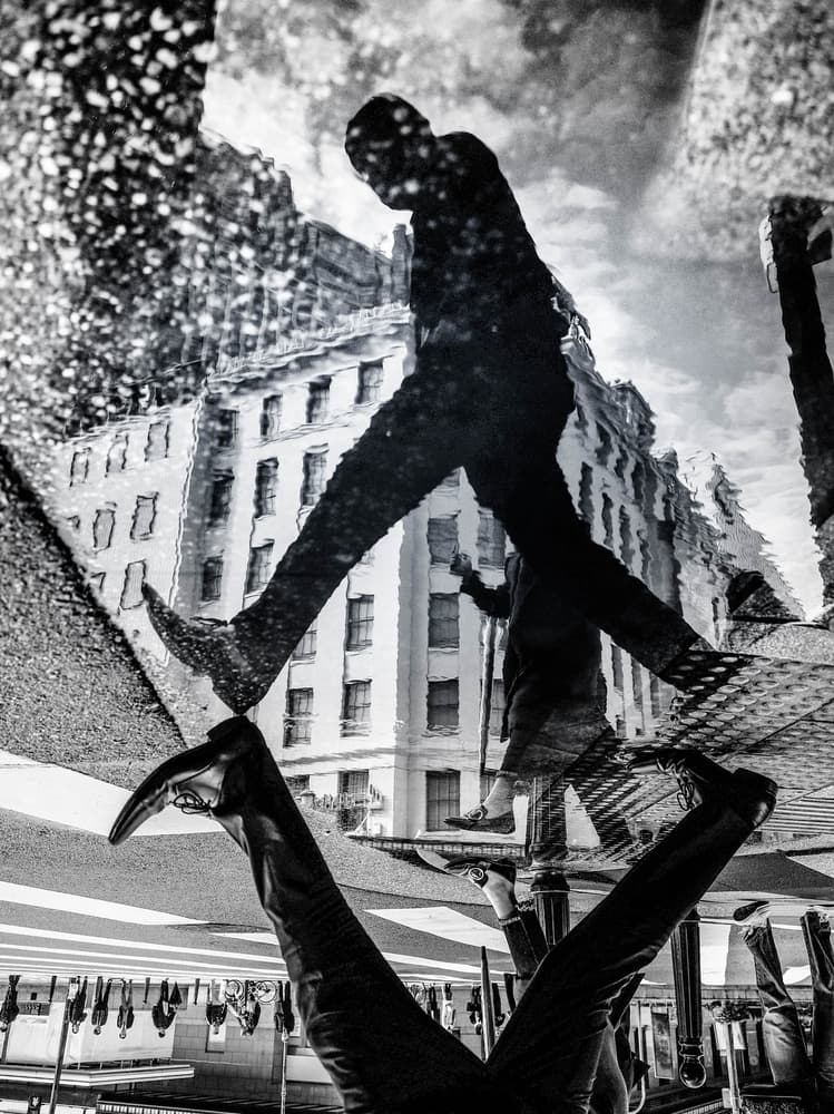 Urban Puddle Reflection by Masahiro Miyagi — canvas wall art