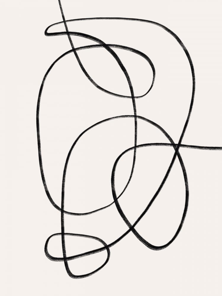 Fluid Line Drawing by Little Dean — canvas wall art