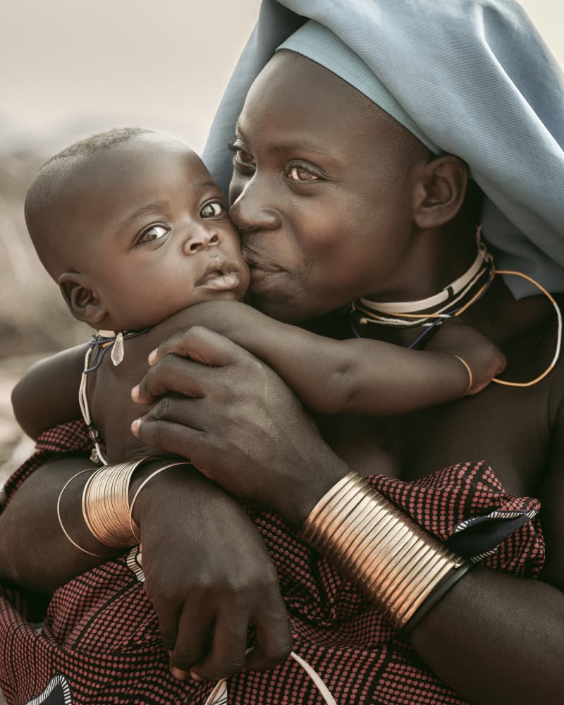 Mother's Tender Kiss by Tori E Bohn — canvas wall art
