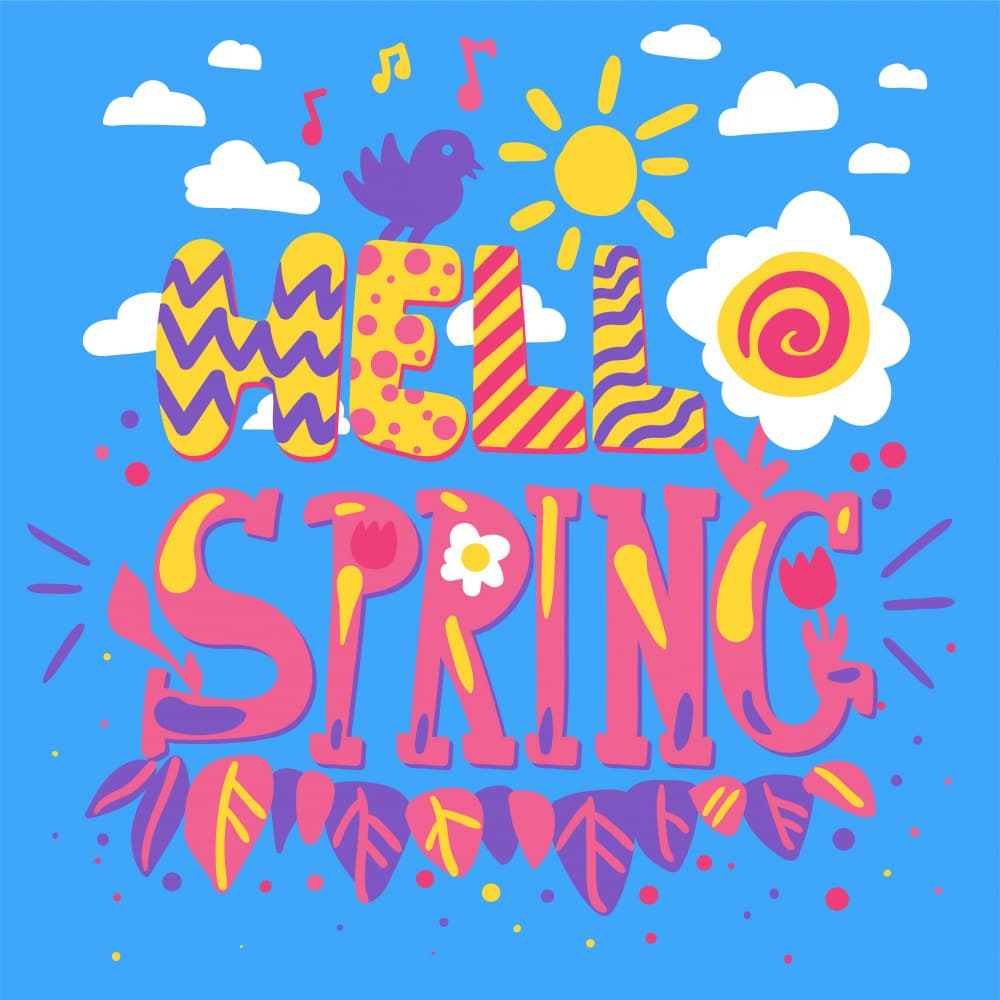 Vibrant Hello Spring by Marika Barsrsind — canvas wall art