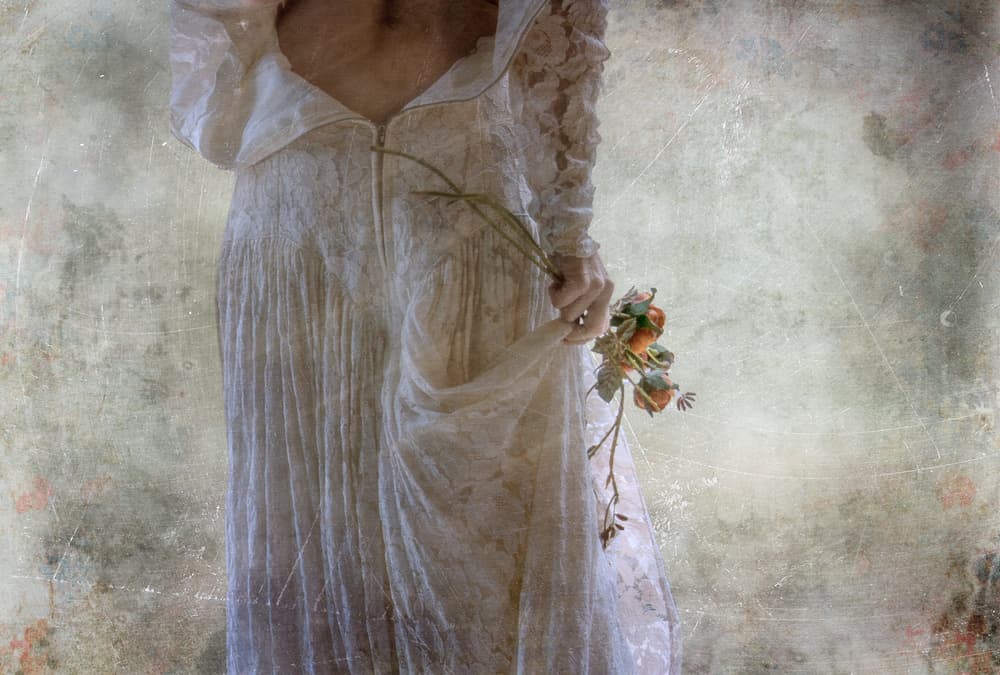 Faded Bride With Roses by Charlaine Gerber — canvas wall art