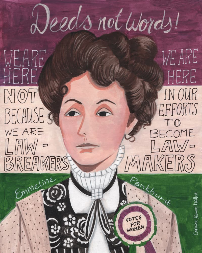 Portrait of a woman, Emmeline Pankhurst by Caroline Bonne Müller — canvas wall art