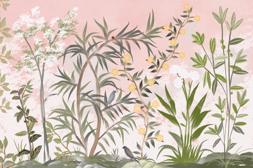 Pink Botanical Garden by Josie George — canvas wall art