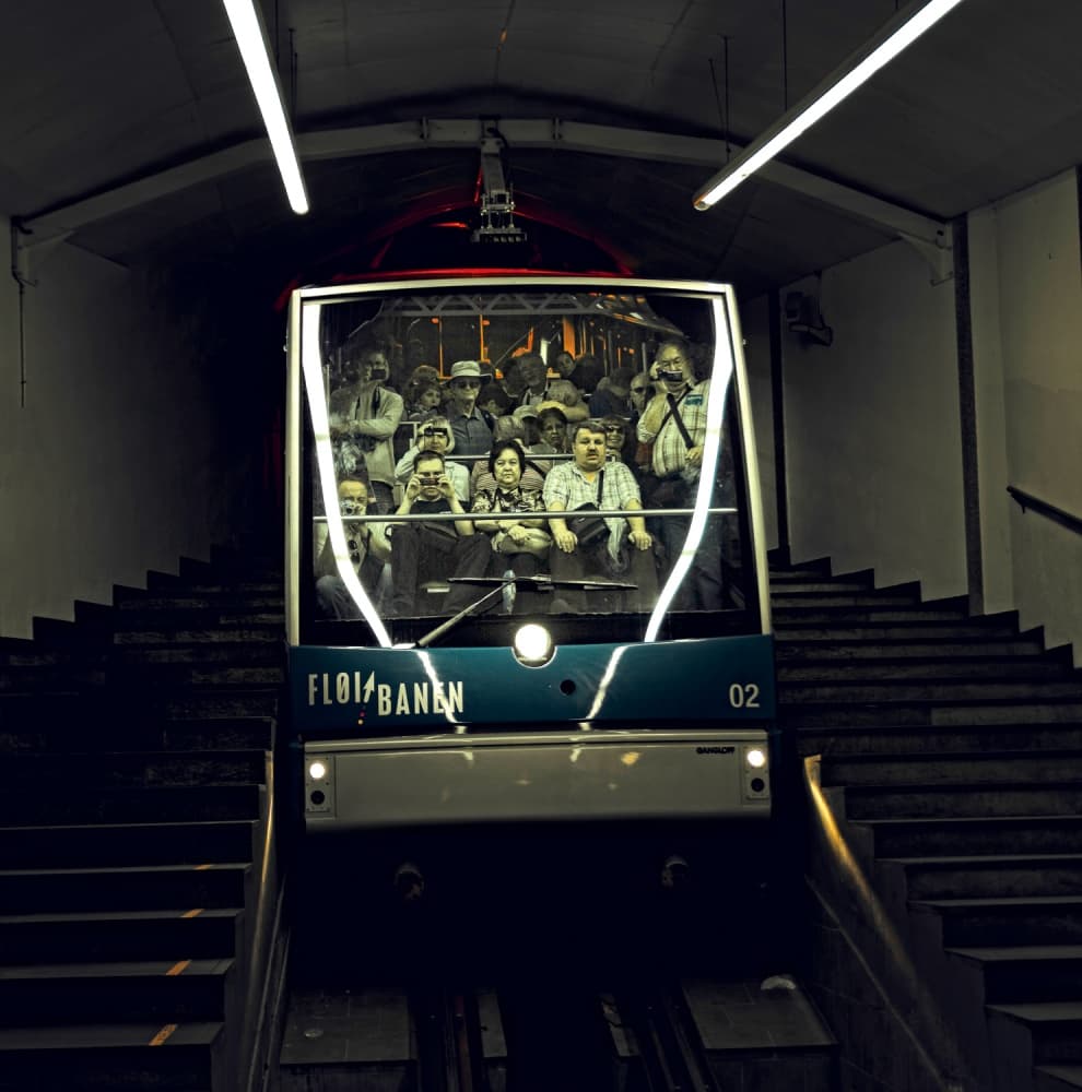 Funicular Train Journey by Alain Mazalrey — canvas wall art