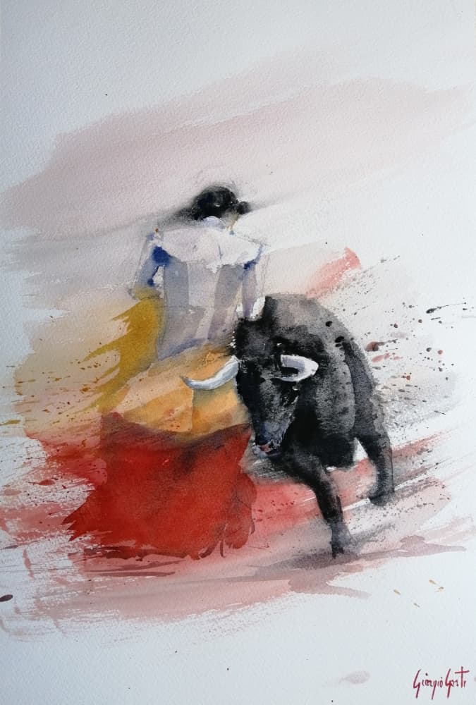 Dynamic Bullfight by Giorgio Gosti — canvas wall art