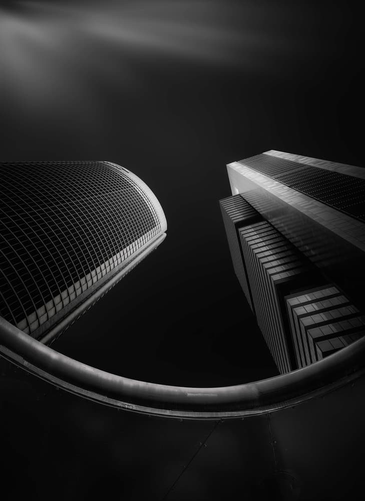 Dramatic Urban Towers by Jorge Ruiz Dueso — canvas wall art