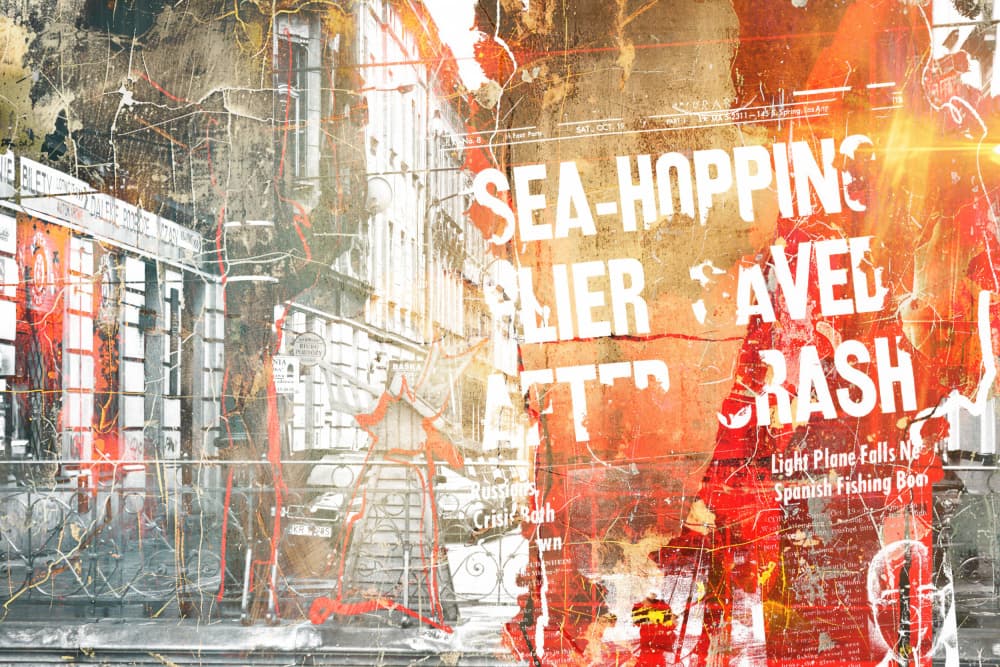 Gritty City Headlines by Rafal Kulik — canvas wall art