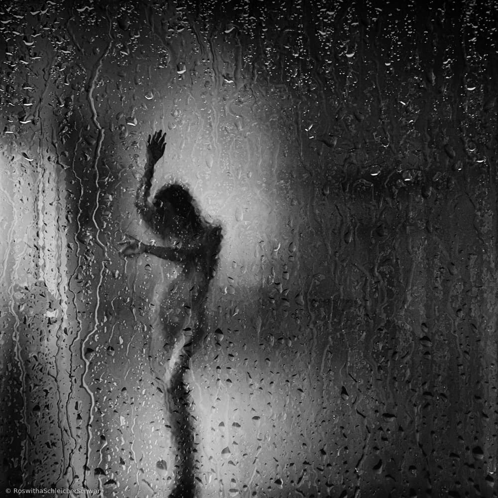 Intimate Shower Silhouette by Roswitha Schleicher-Schwarz — canvas wall art