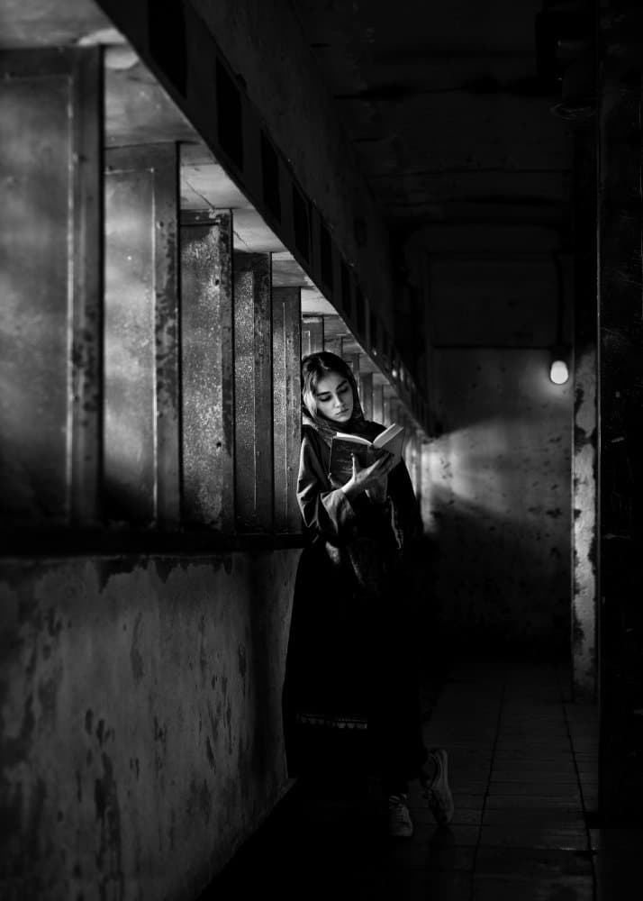 Reading In Shadows by pphgallery — canvas wall art