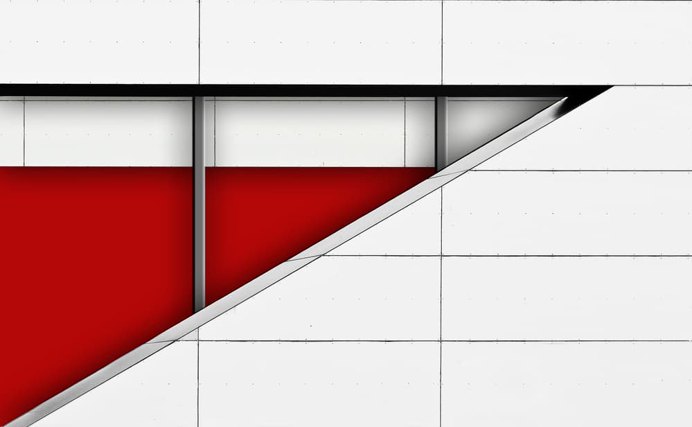 Red White Abstract Architecture by Jutta Kerber — canvas wall art