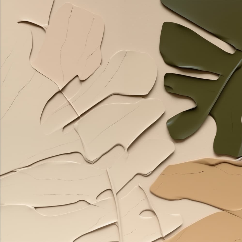 Neutral Monstera Shapes by Alma — canvas wall art
