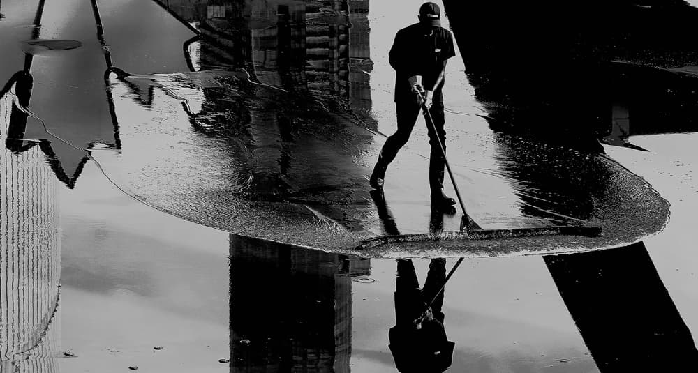 Sweeping City Reflections by Jian Wang — canvas wall art