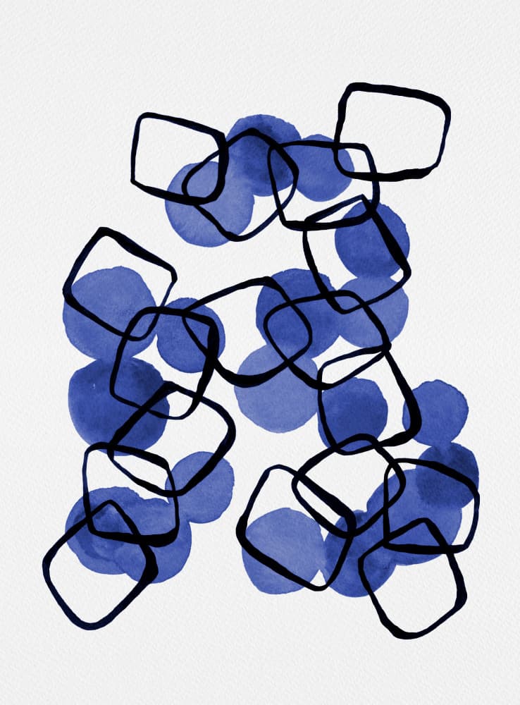 Blue Geometric Abstract by Michele Channell — canvas wall art