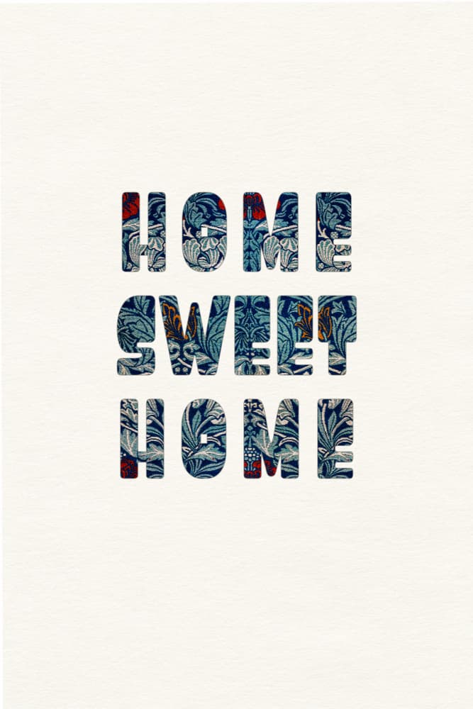 Home Sweet Home Floral by Wild Violets — canvas wall art