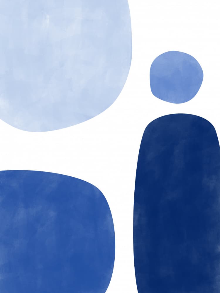 Soft Blue Abstract Forms by Elena Ristova — canvas wall art