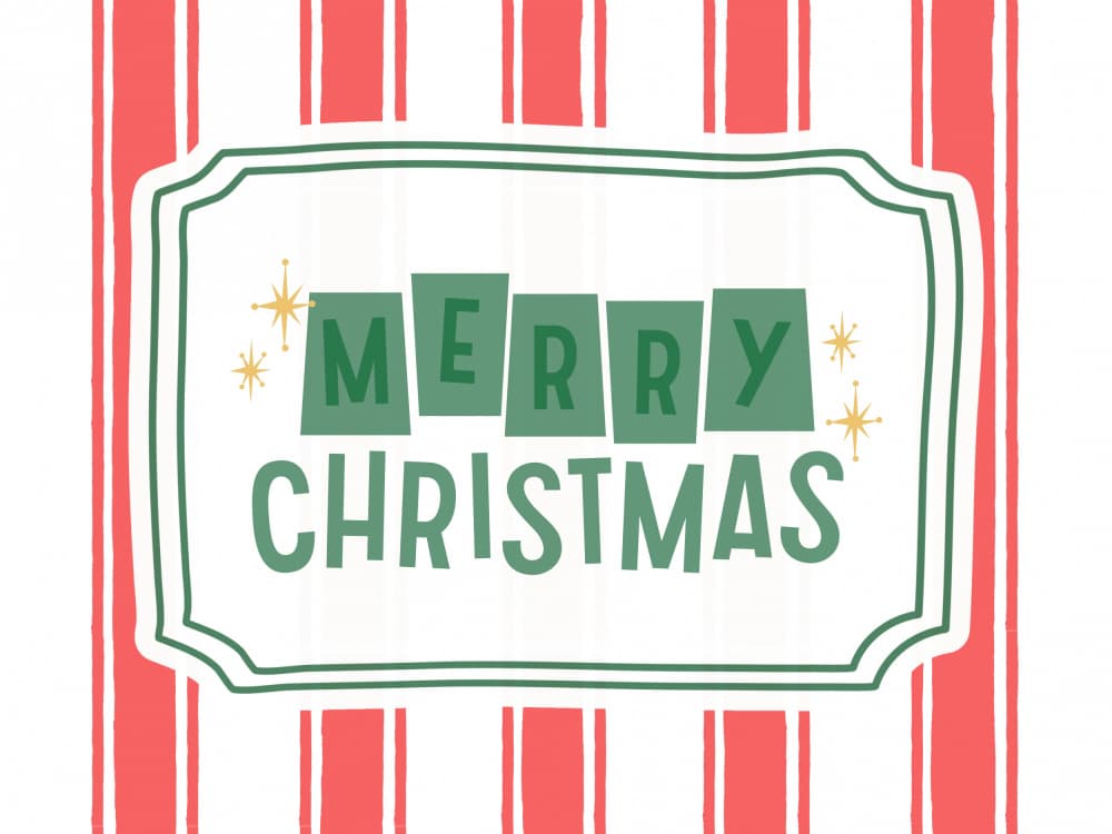 Merry Christmas Stripes by Jolly and Dash — canvas wall art