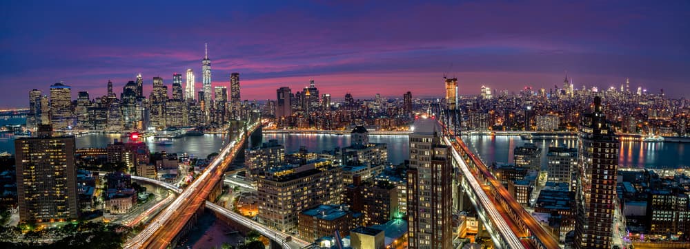 New York City Twilight by Thomas D Mørkeberg — canvas wall art