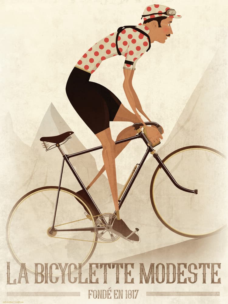 Vintage French Cyclist by Wyatt 9 — canvas wall art
