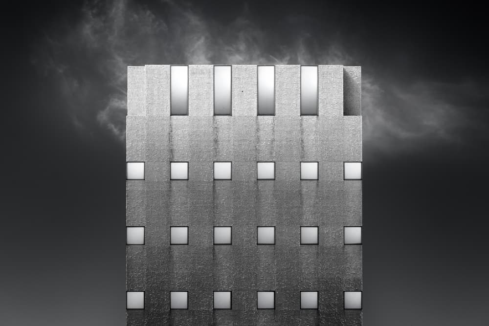 Modern Concrete Facade by Akira TAKAUE — canvas wall art
